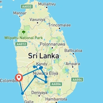 tourhub | Stelaran Holidays | The Sri Lankan Experience | Tour Map