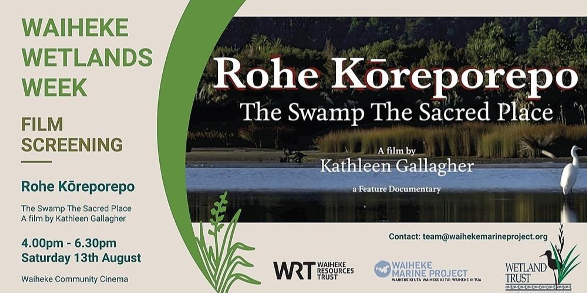 Film Screening- Rohe Kōreporepo: The Swamp The Sacred Place