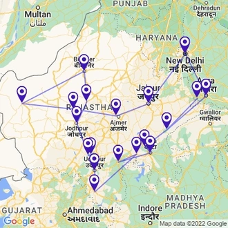 tourhub | Panda Experiences | North India Family Holiday | Tour Map