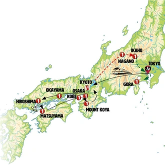 tourhub | Europamundo | Japan´s Landscapes end Kyoto | Tour Map