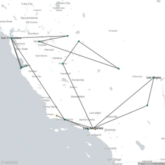 tourhub | Omega Tours | California Panorama | Tour Map