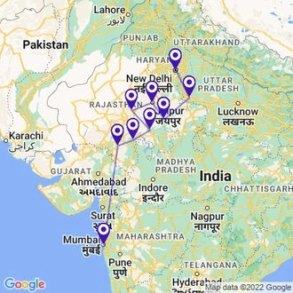 tourhub | UncleSam Holidays | North India Historical Trip | Tour Map
