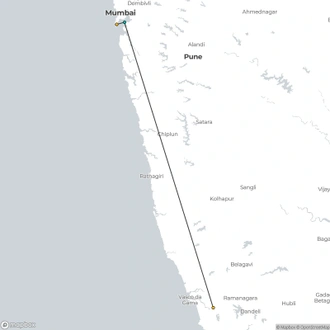 tourhub | Agora Voyages | Mumbai & Goa Explorer: Sun, Sand, and Serenity | Tour Map