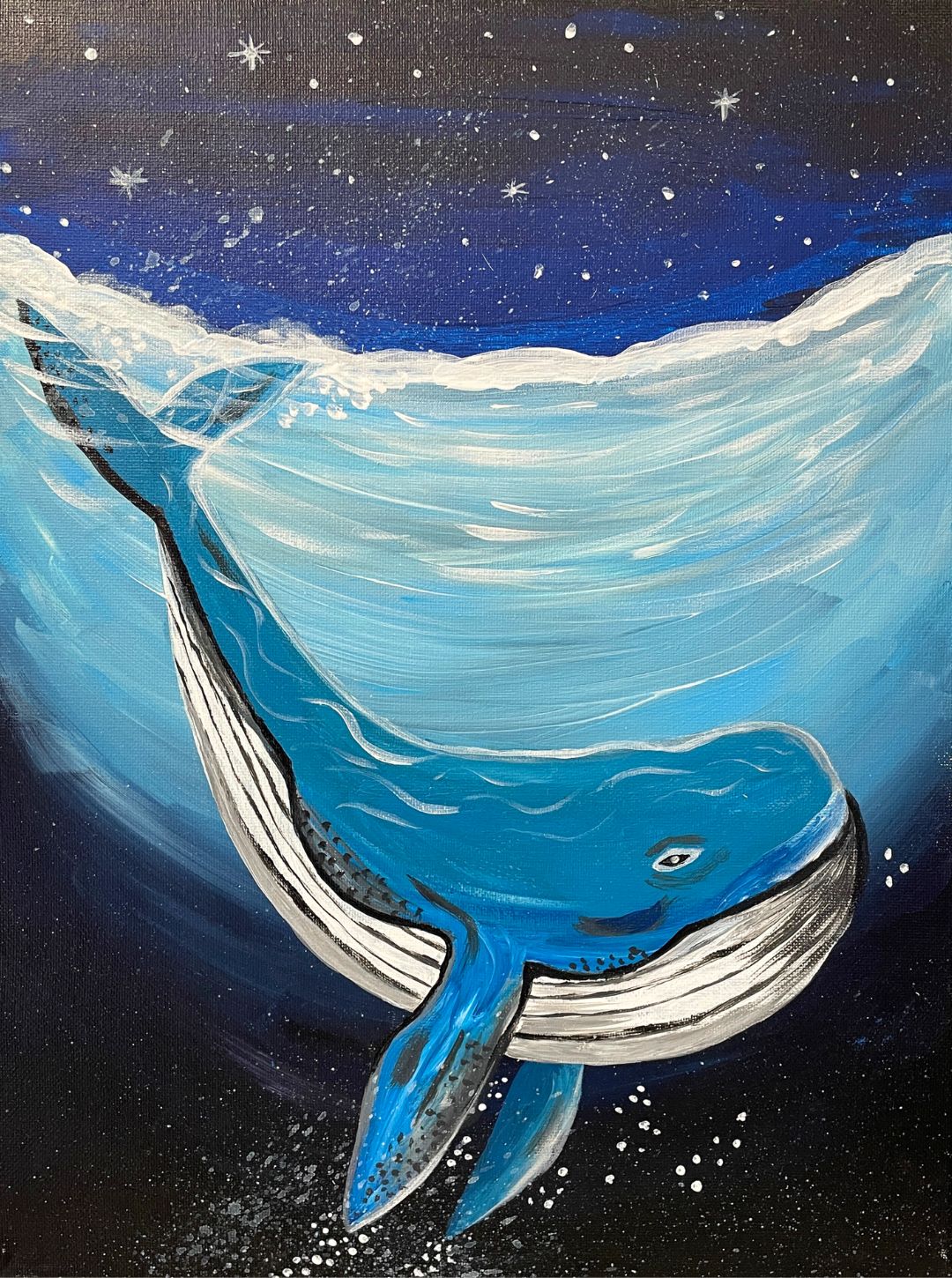 Swimming Whale Holiday Painting Workshop