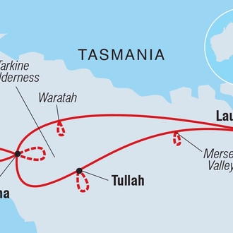 tourhub | Intrepid Travel | Hike Tasmania's Tarkine Wilderness | Tour Map