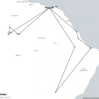 tourhub | Yota Travel and Tourism | Secretos de Oman | Tour Map