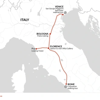 tourhub | Explore! | Venice to Rome by Rail | Tour Map