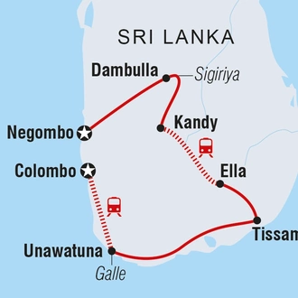 tourhub | Intrepid Travel | Essential Sri Lanka | Tour Map
