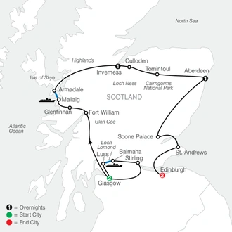 tourhub | Globus | Bonnie Scotland | Tour Map