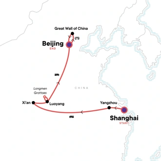 tourhub | G Adventures | Solo-ish China | Tour Map