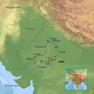 tourhub | Indus Travels | Heritage of Rajasthan | Tour Map