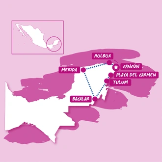 tourhub | TruTravels | Mexico Yucatán Experience | Tour Map