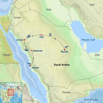 tourhub | Indus Travels | Best of Saudi Arabia | Tour Map
