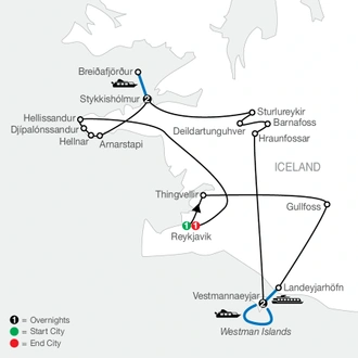 tourhub | Globus | Inspiring Iceland | Tour Map