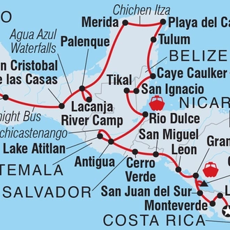 tourhub | Intrepid Travel | Epic Central America | Tour Map