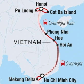 tourhub | Intrepid Travel | Real Vietnam | Tour Map