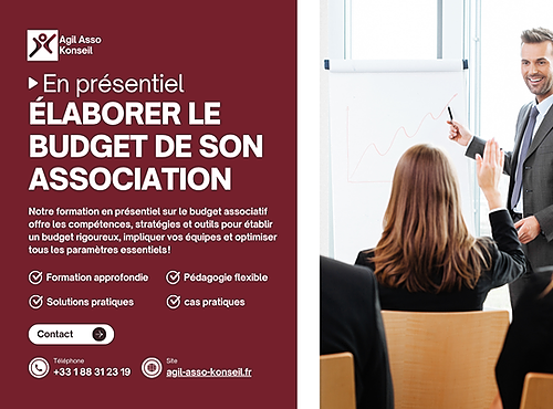 Représentation de la formation : PRÉSENTIEL - Élaborer un budget associatif flexible pour dirigeants associatifs