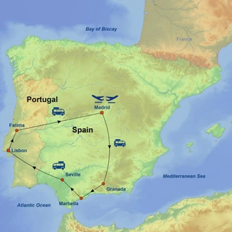 tourhub | Indus Travels | Highlights of Spain and Portugal | Tour Map