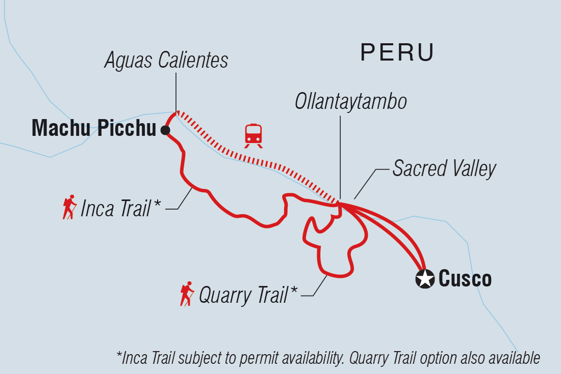 tourhub | Intrepid Travel | Peru: Trek the Inca Trail 4 Days | Tour Map