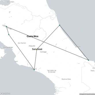 tourhub | Today Voyages | Complete Costa Rica 15 Days | Tour Map