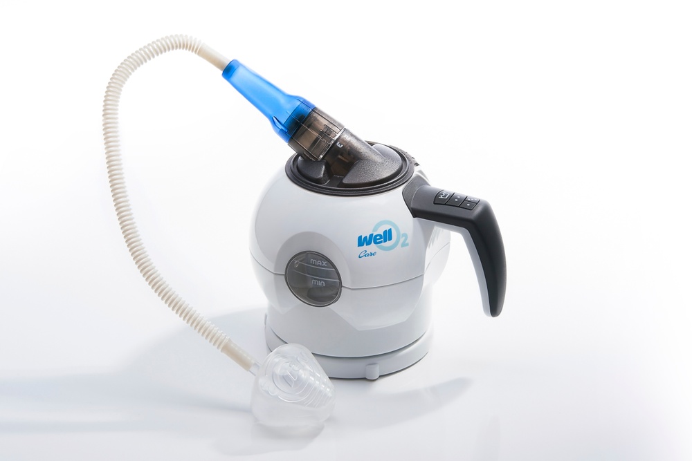 WellO2 device and nasal mask