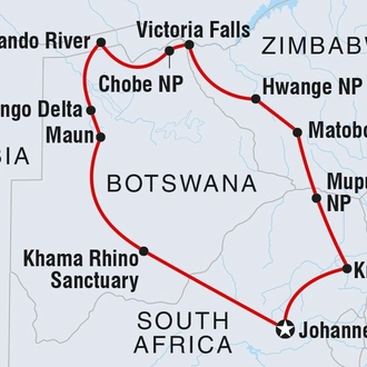 tourhub | Intrepid Travel | Real Southern Africa | Tour Map