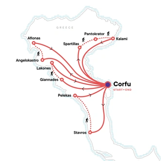 tourhub | G Adventures | Corfu Trail Hiking Highlights | Tour Map