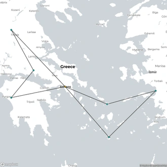 tourhub | ESKAPAS | Mainland Greece and Islands | Tour Map