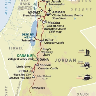 tourhub | Wild Frontiers | Jordan: Lost City Of Arabia (Christmas Departure) | Tour Map