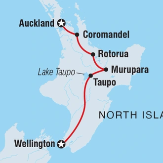 tourhub | Intrepid Travel | New Zealand's North to South Island Adventure  | Tour Map