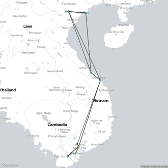 tourhub | Mr Linh's Adventures | Best Vietnam tours package 12 days 11 nights | Tour Map