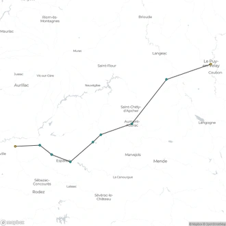 tourhub | Walkers' Britain | Le Puy Camino: walk to Conques | Tour Map