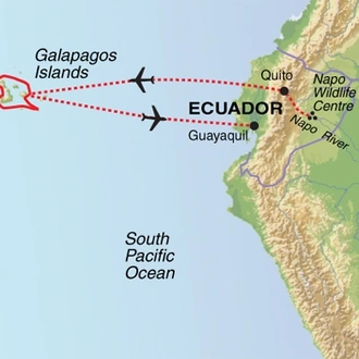 tourhub | Exodus Adventure Travels | Galapagos & Amazon | Tour Map