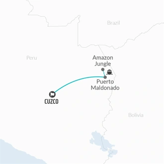 tourhub | Bamba Travel | Puerto Maldonado Amazon Eco-Lodge 5D/4N (from Cuzco) | Tour Map