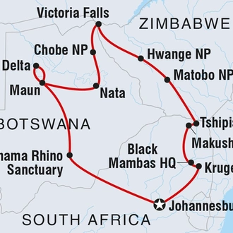 tourhub | Intrepid Travel | Explore Southern Africa | Tour Map