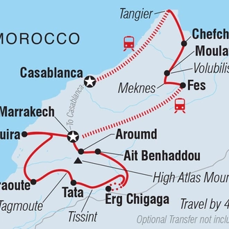 tourhub | Intrepid Travel | Morocco Encompassed | Tour Map