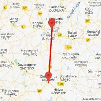 tourhub | Agora Voyages | Bangalore to Hampi | Tour Map