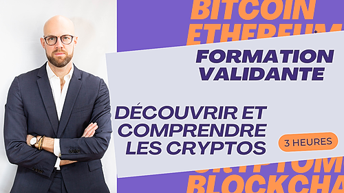 Représentation de la formation : Blended Learning - Formation Validante IAS, IOBSP, DDA - Crypto actifs - 3 heures - niveau 1