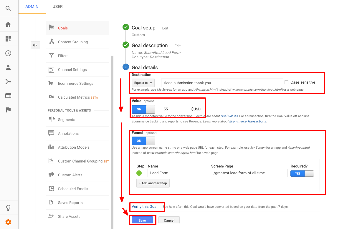 google-analytics-admin-page-showing-information