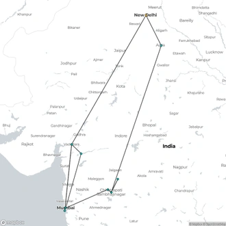 tourhub | Agora Voyages | Highlight of North & West India | Tour Map