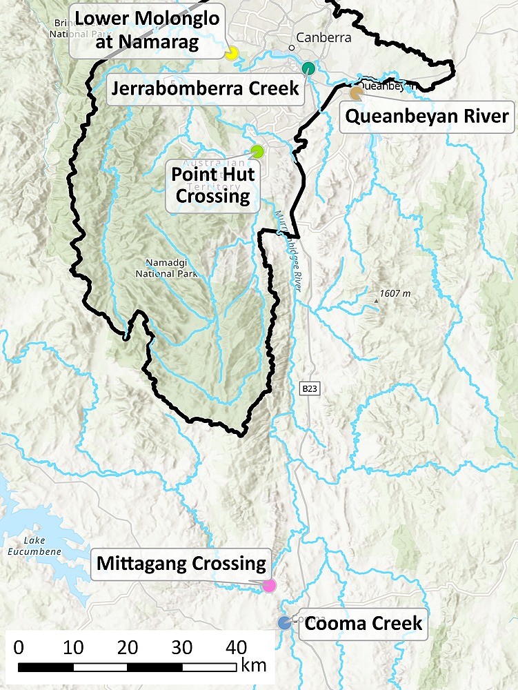 Map of approximate Platypus Month Survey locations