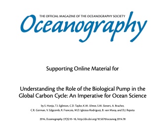 "Understanding the Role of the Biological Pump in the Global Carbon Cycle"