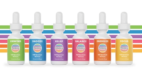 Chemistry Moods offers six tinctures with different minor cannabinoid ratios.