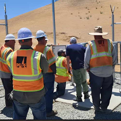 SES Personnel commissioning the system with PG&E Technicians