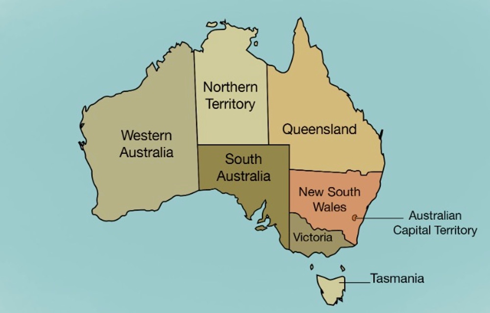 map of australia's states