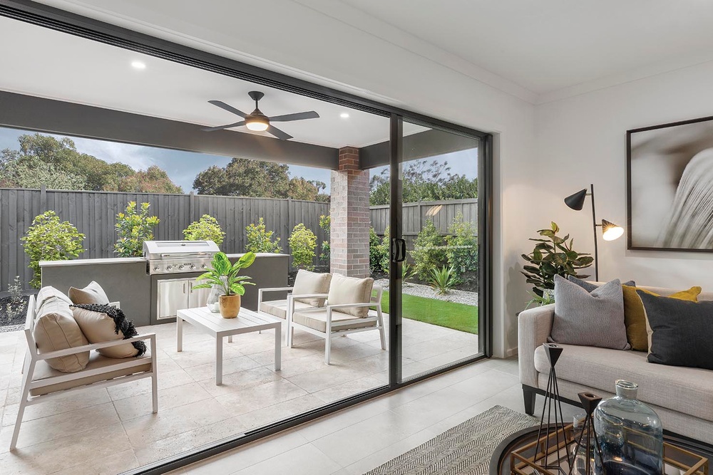 alfresco area with doors open to outdoors by Sherridon Homes