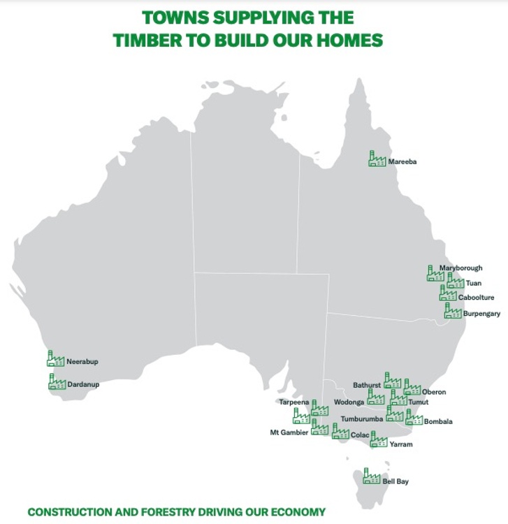 map of timber supply australia