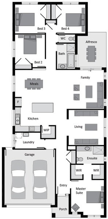 25sq Single storey home 4 bed