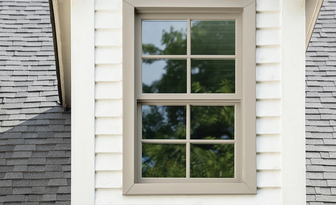 Close up of a double hung Ultrex fiberglass window