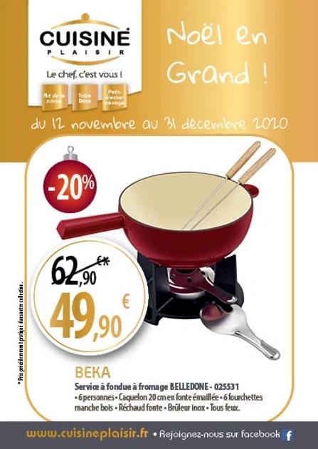 Service à fondue à fromage en fonte 20 cm Belledone - Beka